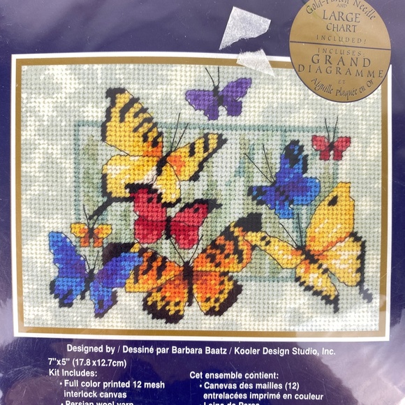 Bucilla Needlepoint Kit Butterfly Surprise 7X5 inch - Picture 2 of 7